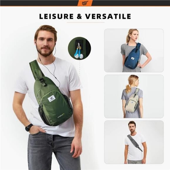Sling Bag RFID Crossbody Sling Backpack Cross Body Shoulder Bag Travel
